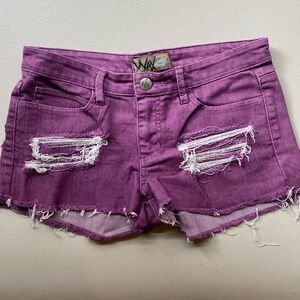 Wax Jeans‎ Purple Cutoff Denim Shorts